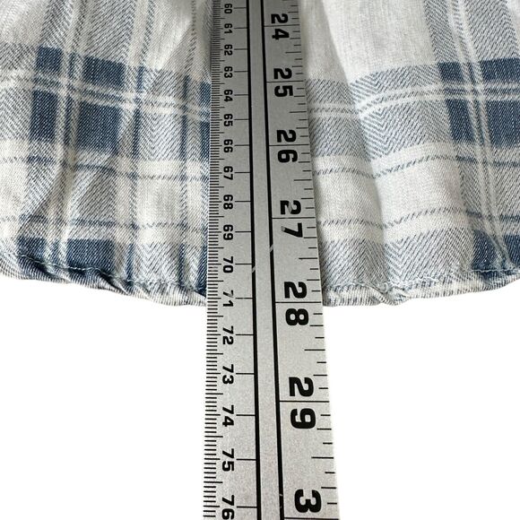 Rails Flannel Shirt Women’s Small White & Pale Blue Plaid Button Up Light - Picture 10 of 10